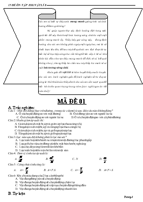 15 đề ôn tập học kì 1 vật lí 8